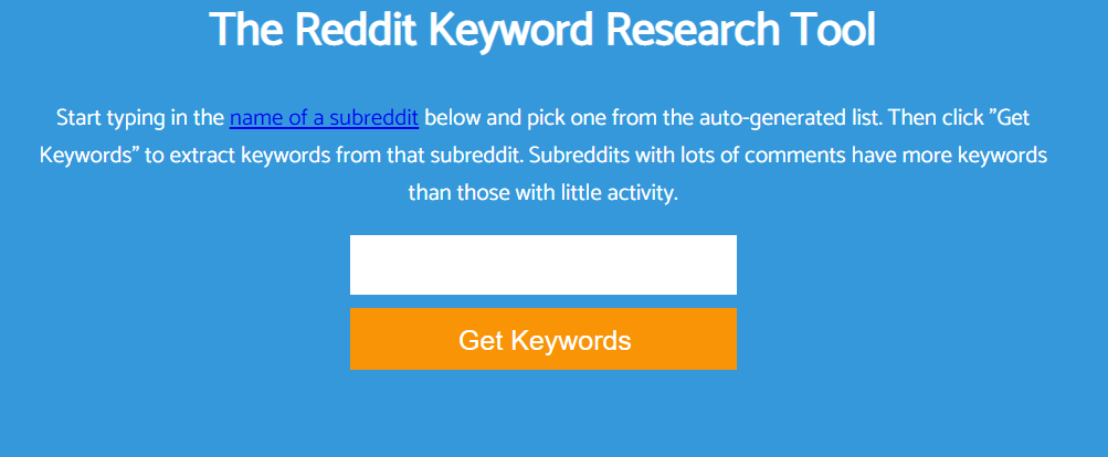 the login page for reddit keyword research tool