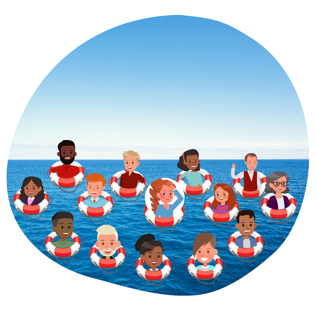 clipart of people floating in the water